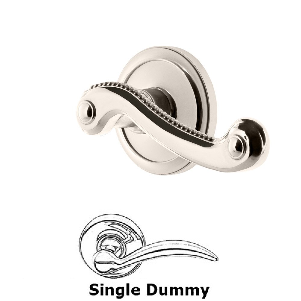 Grandeur Single Dummy Circulaire Rosette with Newport Right Handed Lever in Polished Nickel