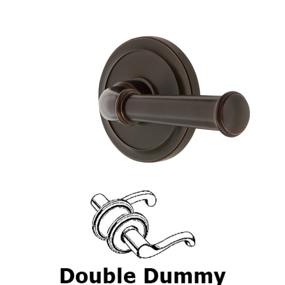 Grandeur Double Dummy Circulaire Rosette with Georgetown Left Handed Lever in Timeless Bronze