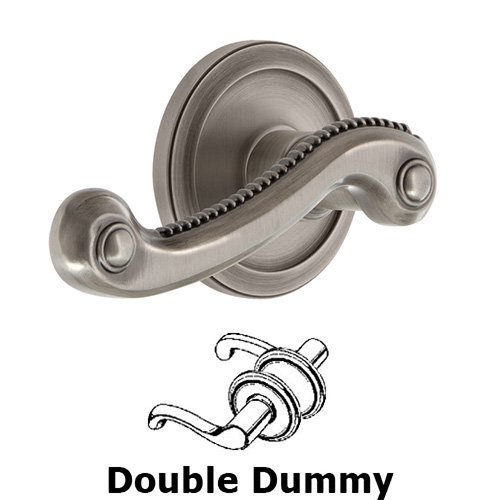 Grandeur Double Dummy Circulaire Rosette with Newport Left Handed Lever in Antique Pewter