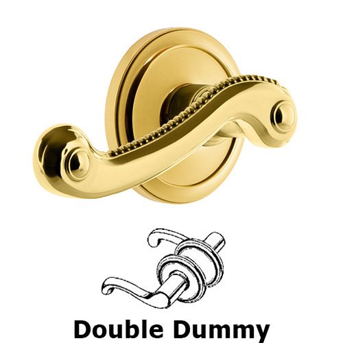 Grandeur Double Dummy Circulaire Rosette with Newport Left Handed Lever in Lifetime Brass