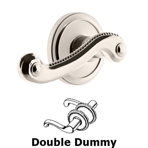 Grandeur Double Dummy Circulaire Rosette with Newport Left Handed Lever in Polished Nickel