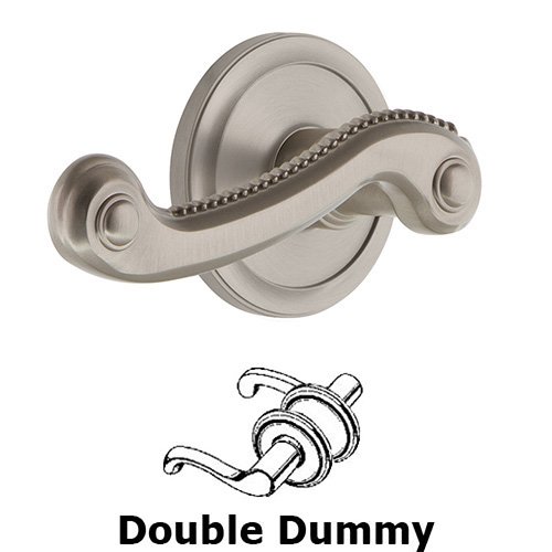 Grandeur Double Dummy Circulaire Rosette with Newport Right Handed Lever in Satin Nickel