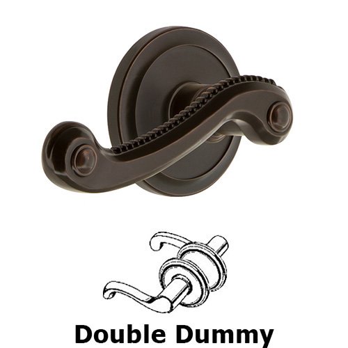 Grandeur Double Dummy Circulaire Rosette with Newport Right Handed Lever in Timeless Bronze
