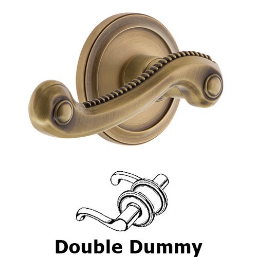 Grandeur Double Dummy Circulaire Rosette with Newport Right Handed Lever in Vintage Brass