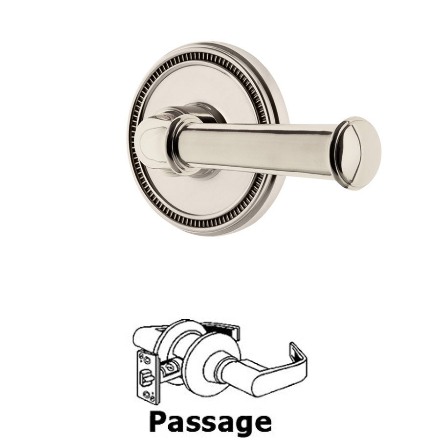 Grandeur Soleil Rosette Passage with Georgetown Right Handed Lever in Polished Nickel