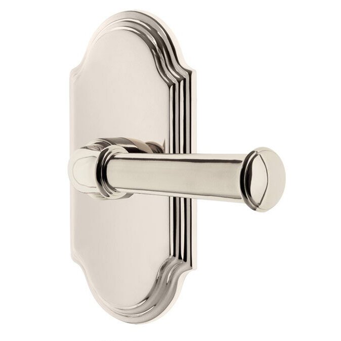 Grandeur Passage Arc Plate with Georgetown Left Handed Lever in Polished Nickel