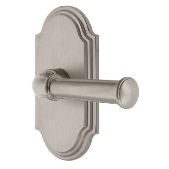 Grandeur Passage Arc Plate with Georgetown Right Handed Lever in Satin Nickel