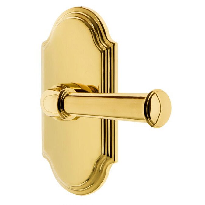 Grandeur Single Dummy Arc Plate with Right Handed Georgetown Lever in Polished Brass