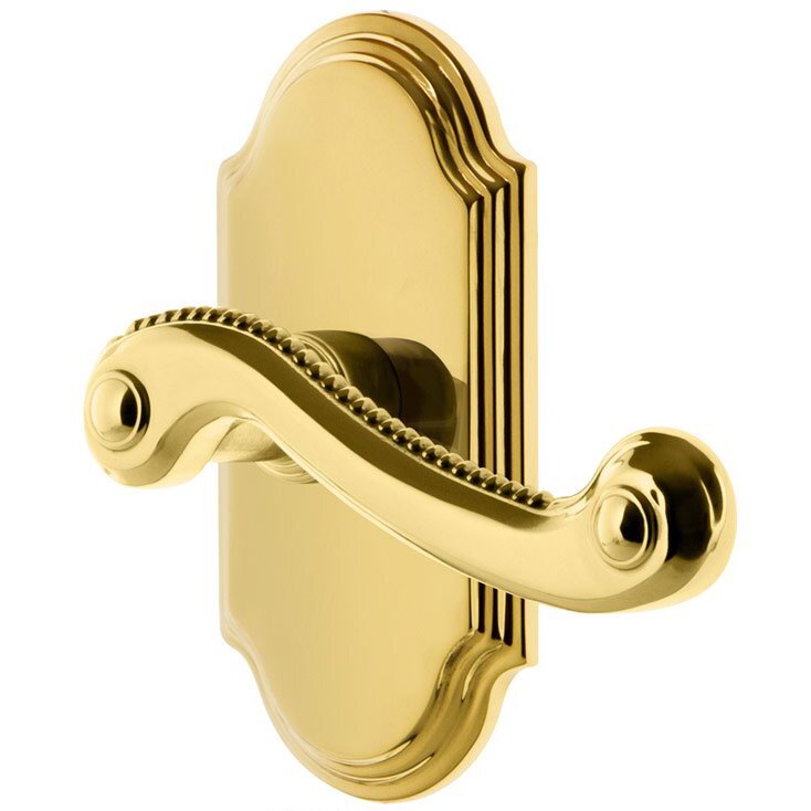 Grandeur Single Dummy Arc Plate with Right Handed Newport Lever in Polished Brass