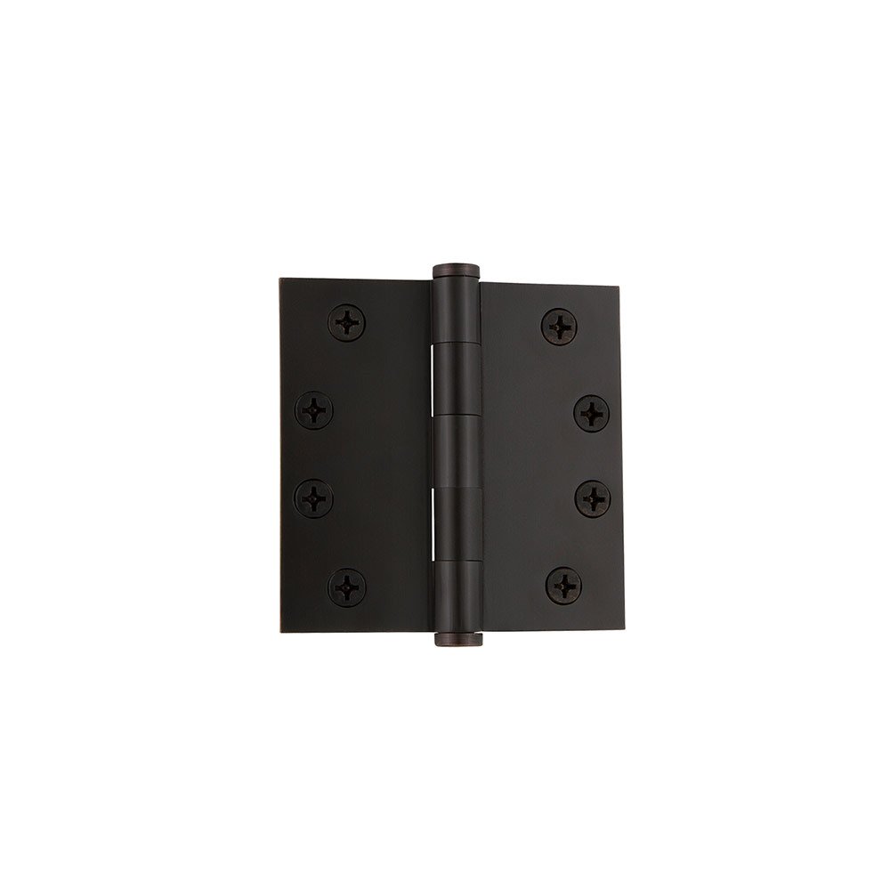 Grandeur 4" Button Tip Heavy Duty Hinge with Square Corners in Timeless Bronze