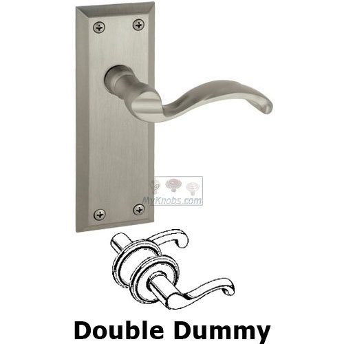 Grandeur Double Dummy Fifth Avenue Plate with Portofino Left Handed Lever in Satin Nickel