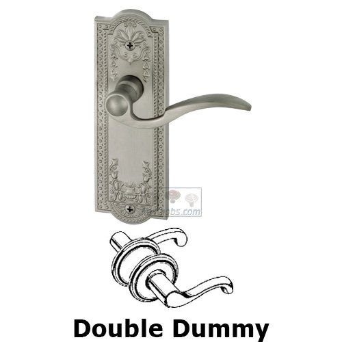 Grandeur Double Dummy Parthenon Plate with Bellagio Left Handed Lever in Satin Nickel