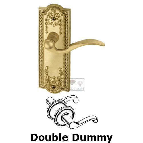 Grandeur Double Dummy Parthenon Plate with Bellagio Left Handed Lever in Polished Brass