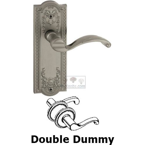 Grandeur Double Dummy Parthenon Plate with Portofino Right Handed Lever in Satin Nickel