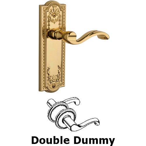 Grandeur Double Dummy Parthenon Plate with Portofino Left Handed Lever in Polished Brass