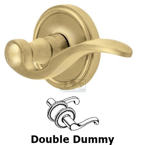 Grandeur Double Dummy Georgetown Rosette with Bellagio Right Handed Lever in Polished Brass