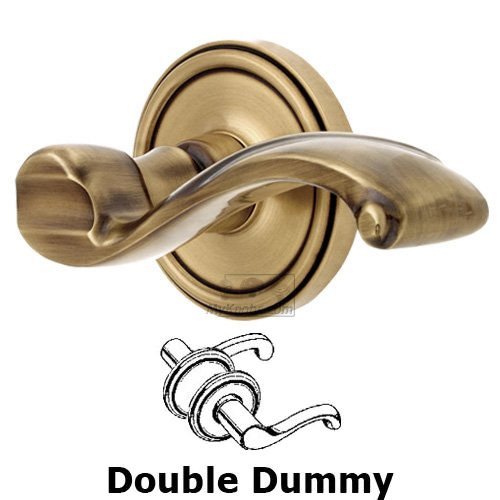 Grandeur Double Dummy Georgetown Rosette with Portofino Right Handed Lever in Vintage Brass