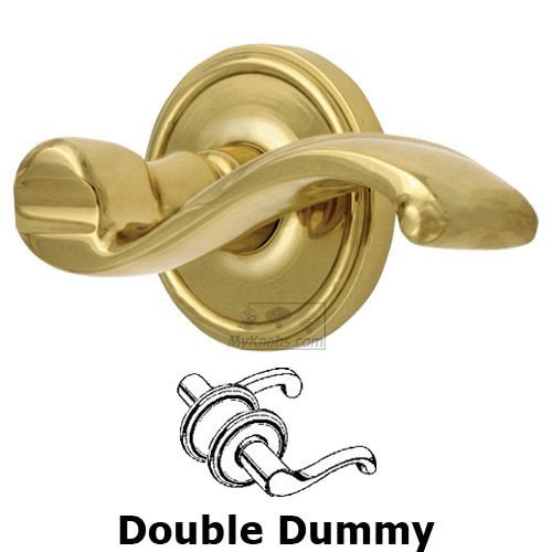 Grandeur Double Dummy Georgetown Rosette with Portofino Left Handed Lever in Polished Brass
