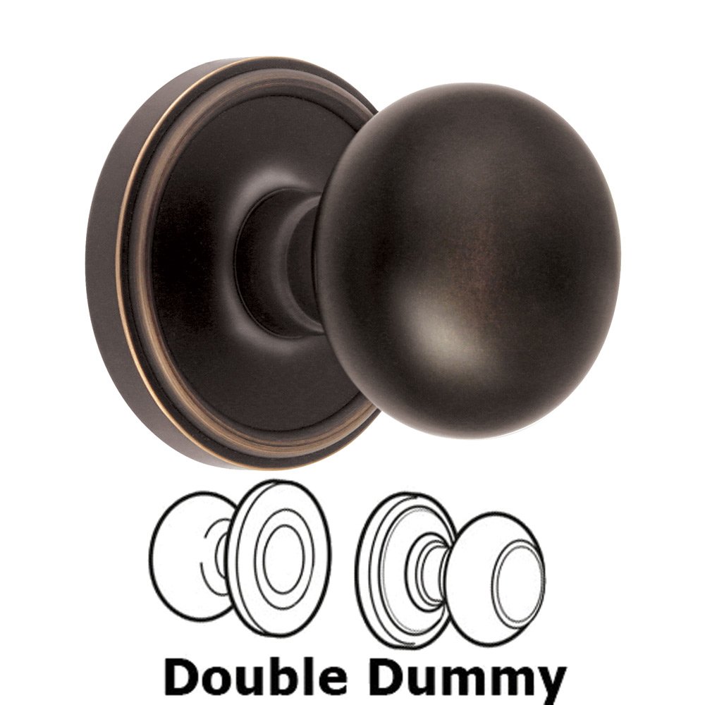 Grandeur Double Dummy Knob - Georgetown Rosette with Fifth Avenue Door Knob in Timeless Bronze
