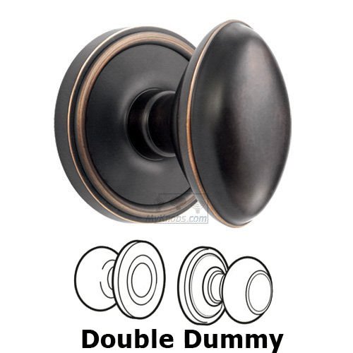 Grandeur Double Dummy Knob - Georgetown Rosette with Eden Prairie Door Knob in Timeless Bronze