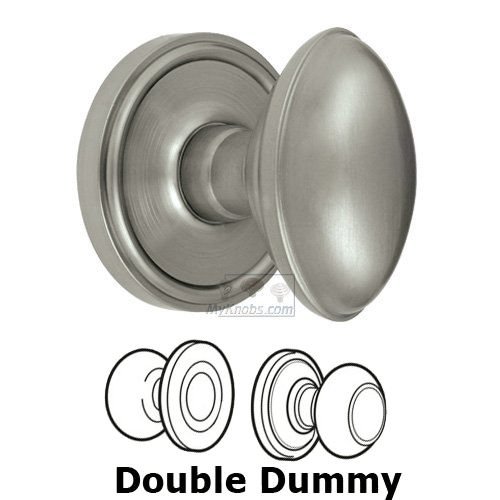Grandeur Double Dummy Knob - Georgetown Rosette with Eden Prairie Door Knob in Satin Nickel