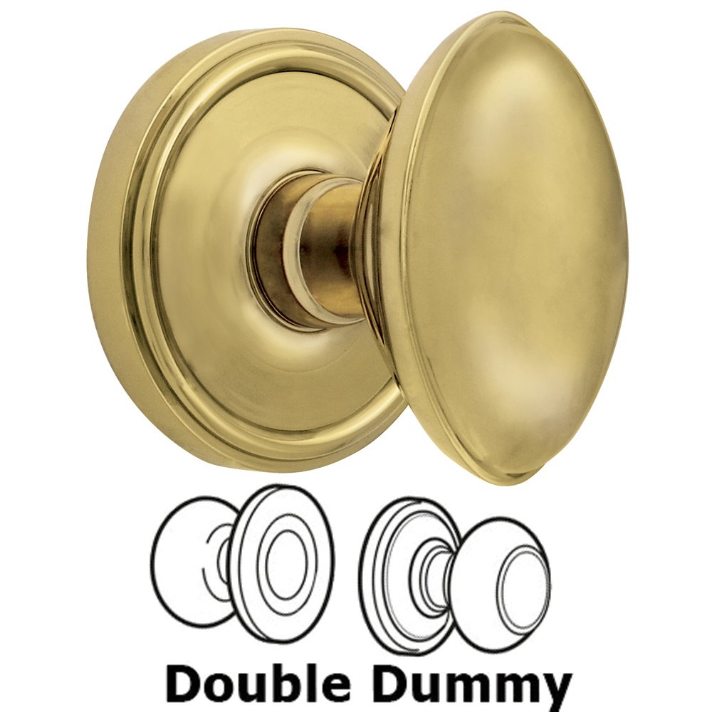 Grandeur Double Dummy Knob - Georgetown Rosette with Eden Prairie Door Knob in Polished Brass
