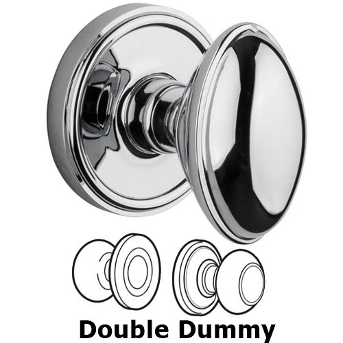 Grandeur Double Dummy Knob - Georgetown Rosette with Eden Prairie Door Knob in Bright Chrome