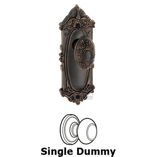 Grandeur Single Dummy Knob - Grande Victorian Plate with Grande Victorian Door Knob in Timeless Bronze
