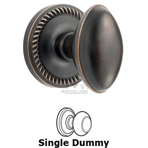 Grandeur Single Dummy Knob - Newport Rosette with Eden Prairie Door Knob in Timeless Bronze