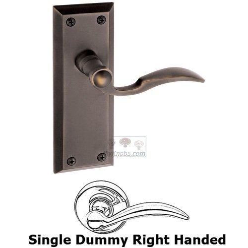 Grandeur Single Dummy Fifth Avenue Plate with Bellagio Right Handed Lever in Timeless Bronze