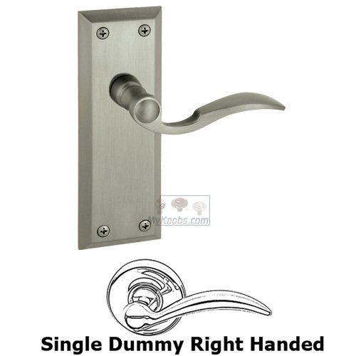 Grandeur Single Dummy Fifth Avenue Plate with Bellagio Right Handed Lever in Satin Nickel