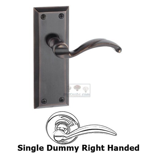 Grandeur Single Dummy Fifth Avenue Plate with Portofino Right Handed Lever in Timeless Bronze