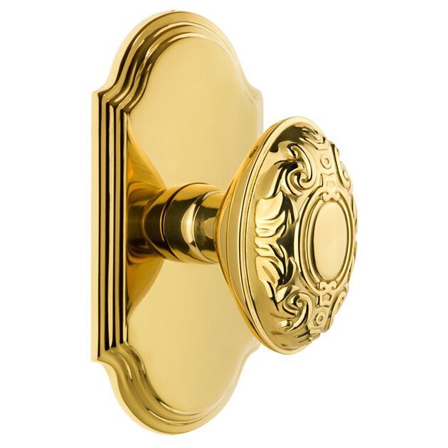 Grandeur Grandeur Arc Plate Privacy with Grande Victorian Knob in Lifetime Brass