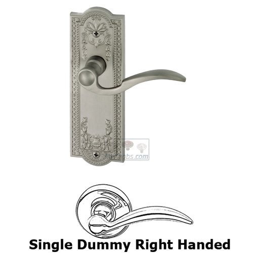 Grandeur Single Dummy Parthenon Plate with Bellagio Right Handed Lever in Satin Nickel