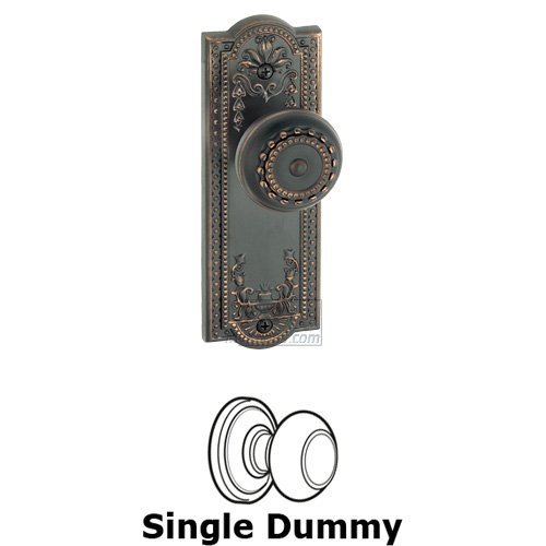 Grandeur Single Dummy Knob - Parthenon Plate with Parthenon Door Knob in Timeless Bronze
