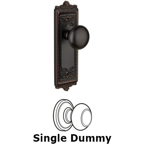 Grandeur Single Dummy Knob - Windsor Plate with Fifth Avenue Door Knob in Timeless Bronze