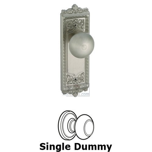 Grandeur Single Dummy Knob - Windsor Plate with Fifth Avenue Door Knob in Satin Nickel