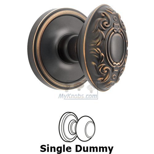 Grandeur Single Dummy Knob - Georgetown Rosette with Grande Victorian Door Knob in Timeless Bronze
