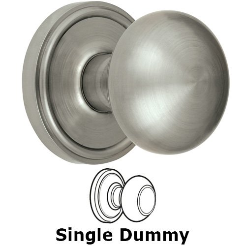 Grandeur Single Dummy Knob - Georgetown Rosette with Fifth Avenue Door Knob in Satin Nickel
