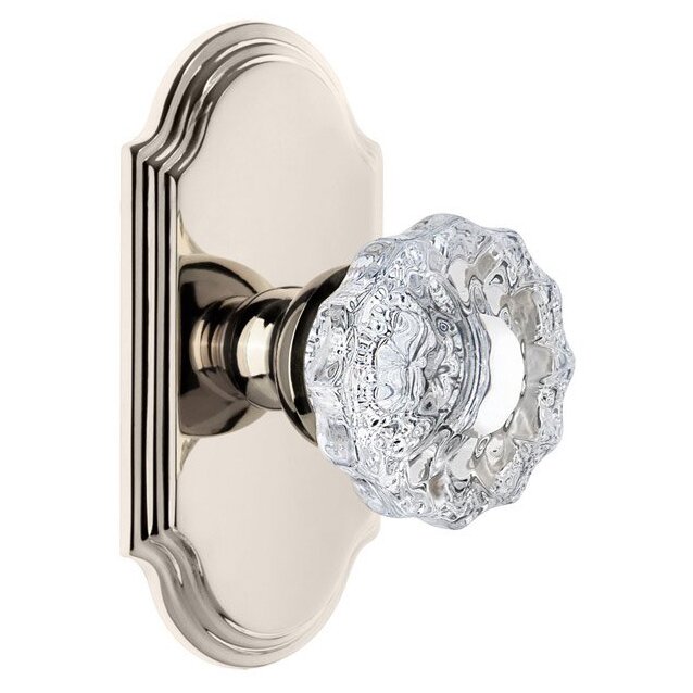Grandeur Grandeur Arc Plate Privacy with Versailles Crystal Knob in Polished Nickel