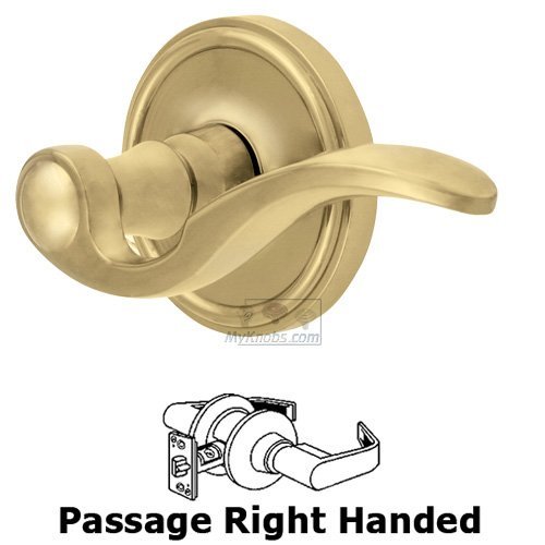 Grandeur Passage Georgetown Rosette with Bellagio Right Handed Lever in Lifetime Brass