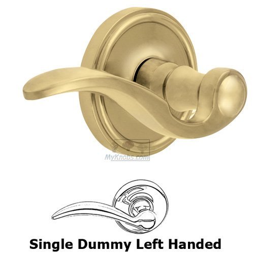 Grandeur Single Dummy Georgetown Rosette with Bellagio Left Handed Lever in Polished Brass