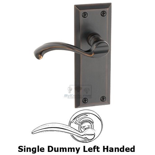 Grandeur Single Dummy Fifth Avenue Plate with Portofino Left Handed Lever in Timeless Bronze