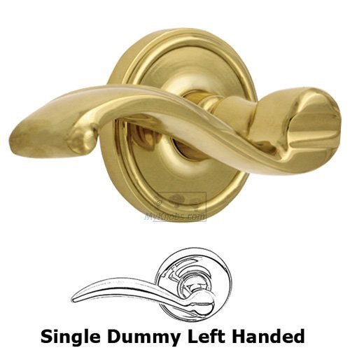 Grandeur Single Dummy Georgetown Rosette with Portofino Left Handed Lever in Polished Brass