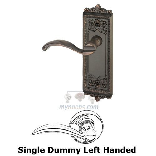 Grandeur Single Dummy Windsor Plate with Left Handed Portofino Door Lever in Timeless Bronze