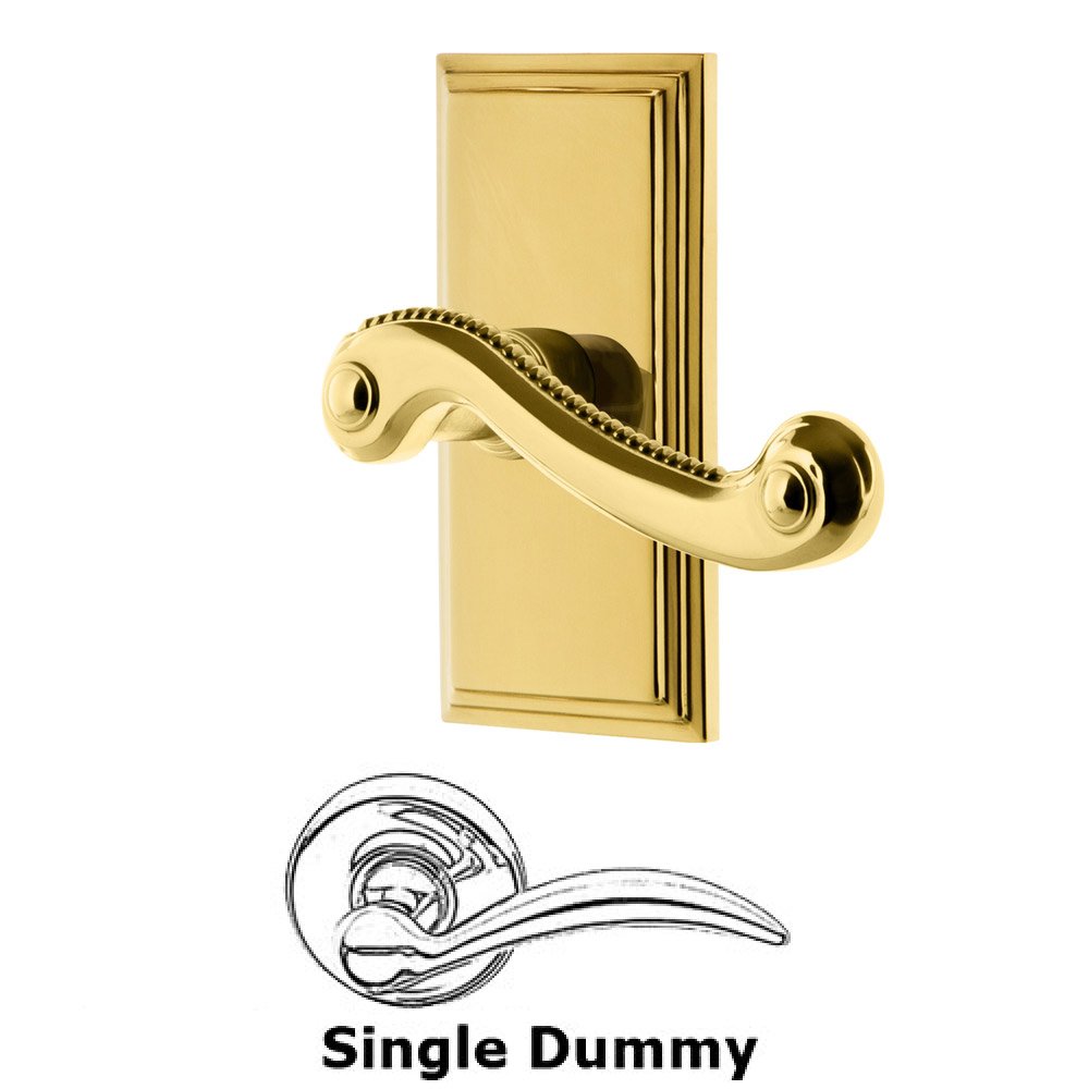 Grandeur Single Dummy Carre Plate with Newport Left Handed Lever in Lifetime Brass