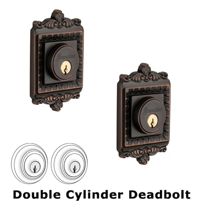 Grandeur Double Deadlock - Windsor Deadbolt in Timeless Bronze