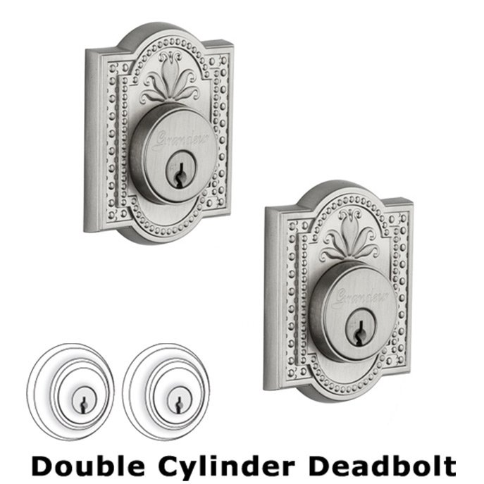 Grandeur Double Deadlock - Parthenon Deadbolt in Satin Nickel