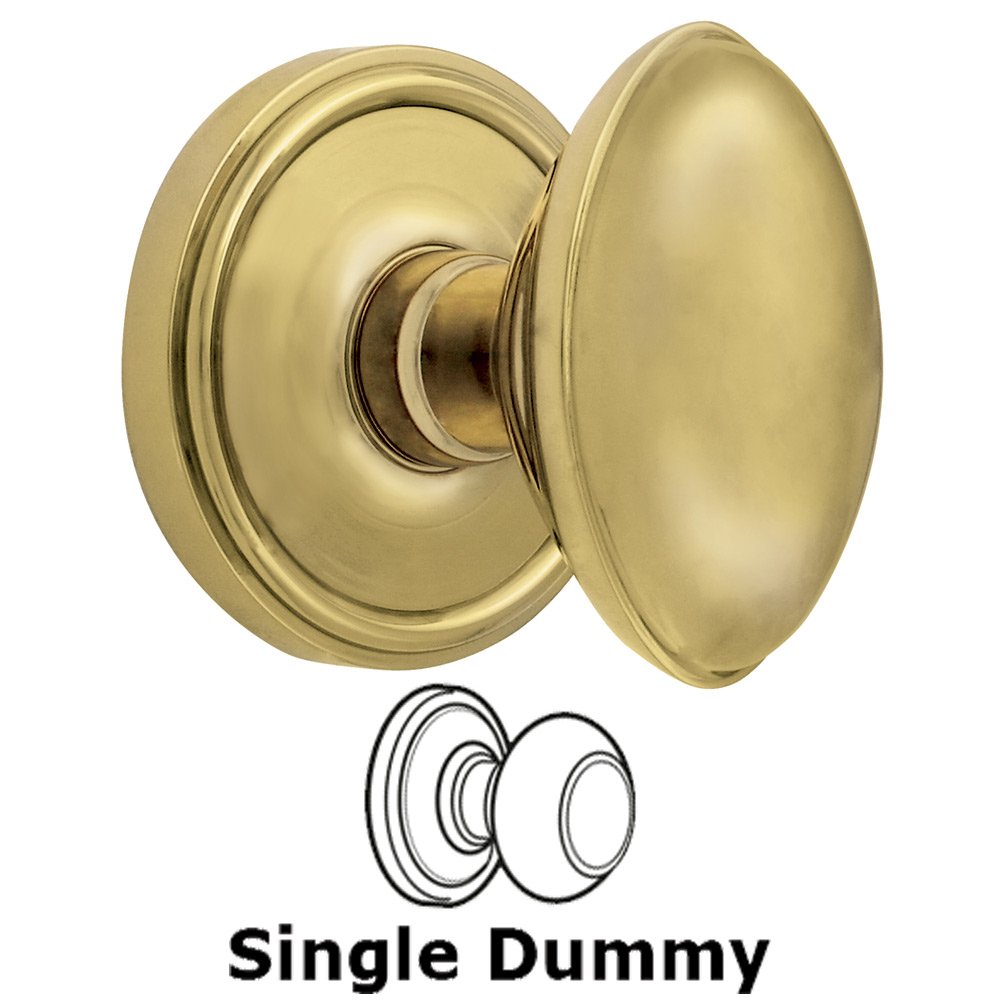 Grandeur Single Dummy Knob - Georgetown Rosette with Eden Prairie Door Knob in Lifetime Brass