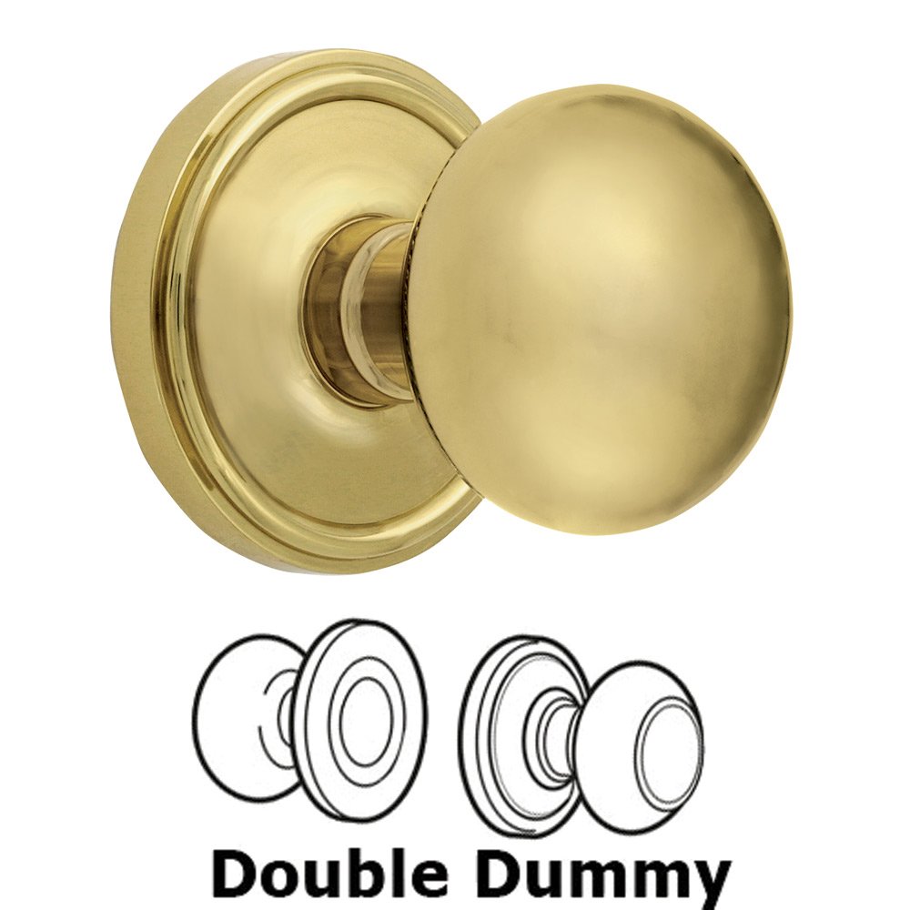 Grandeur Double Dummy Knob - Georgetown Rosette with Fifth Avenue Door Knob in Lifetime Brass